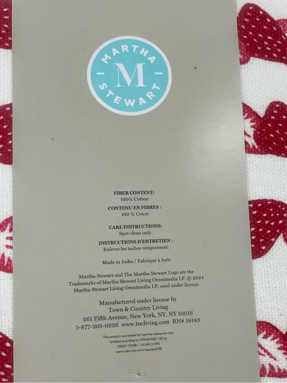 Martha Stewart set of (4) flag blueberries strawberries placemat set -Brand new!